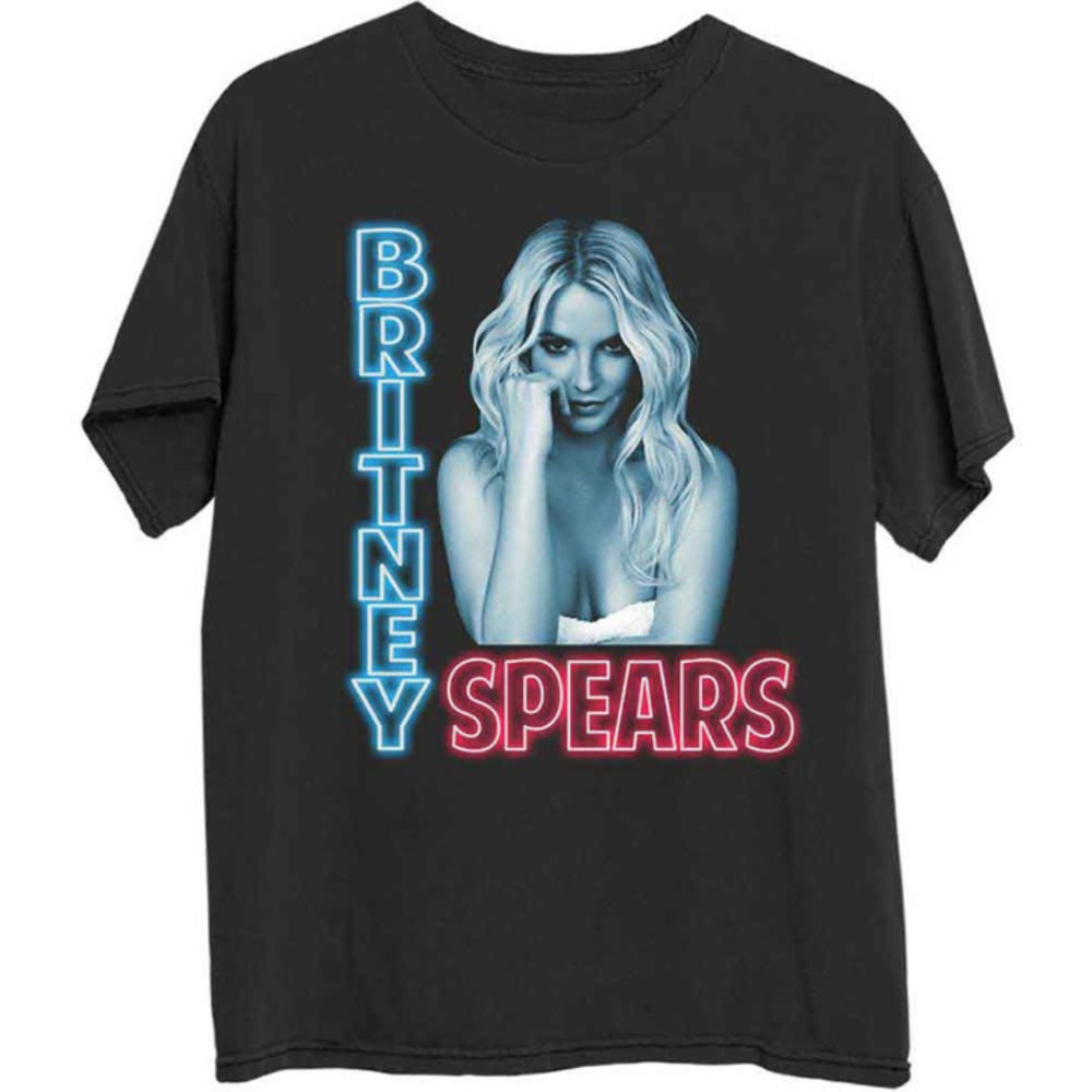 Neon Light Music Fan Britney Spears Graphic Tee T-Shirt - Picture 1 of 4